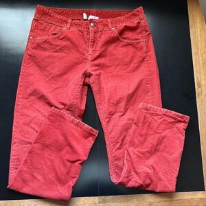 Athleta Vibrant Red Corduroy Pants 14